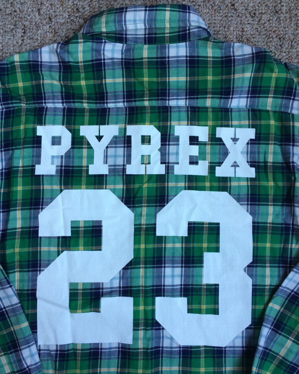 PYREX VISION ラルフローレン コラボシャツ　グリーン　チェック　M Pyrex Vision 23 Logo Flannel Button-Up Shirt - Virgil Abloh ASAP