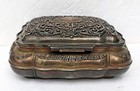Godinger Silver Art Co. Plated Jewelry Box Scrolling Decoration Red Velvet Lined — photo 3