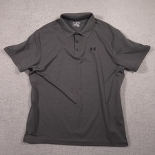 Under Armour Polo Shirt Mens 2XL Gray HeatGear Performance Golf Casual Top