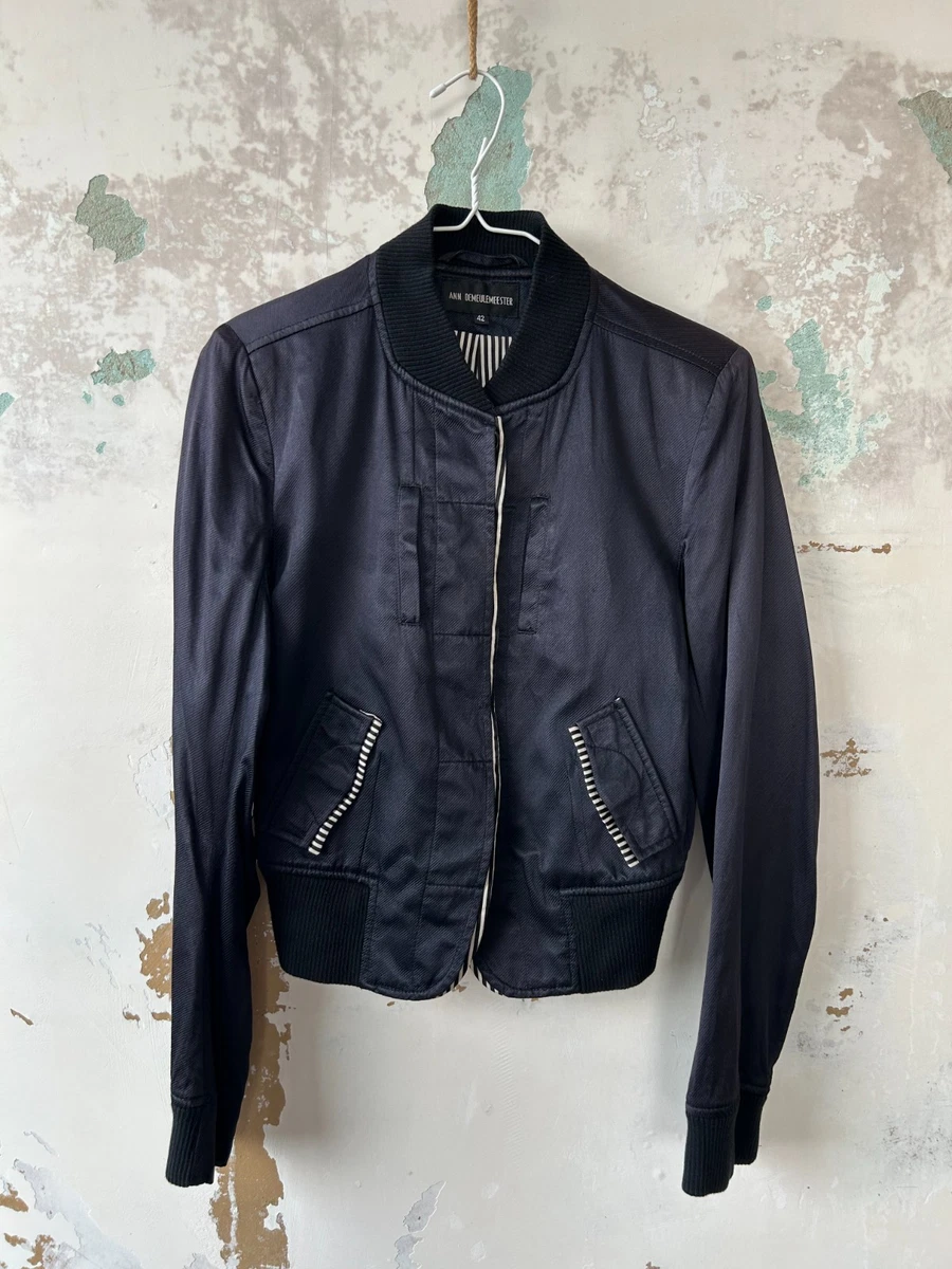 ANN DEMEULEMEESTER 2008SSコットンボンバージャケットXS ANN DEMEULEMEESTER 2008SSコットンボンバージャケットXS