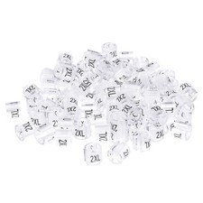 Clothes Hanger Marker 2XL Fits 3.5mm Rod Garment Color Coding Clear 100 PCS