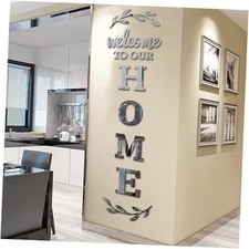 Home Wall Decor Welcome to Our Home Letter Signs - Acrylic Mirror Stickers for
