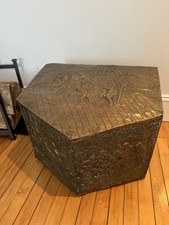 Antique Hammered Brass Coal/Firewood Holder