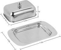 Butterdose Edelstahl ButterbehäLter KäSebrotbox Deckel KüChe Restaurant Silber
