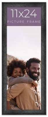 11x24 Frame Black Real Wood Picture Frame Width 1.5 inches | Interior Frame Dept