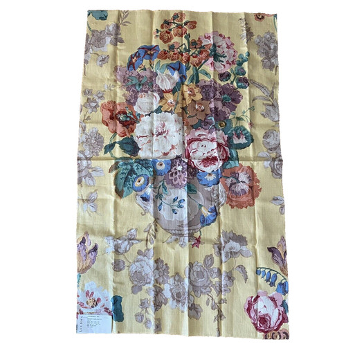 Lee Jofa Wakehurst Handblocked Print 100% Linen Fabric England 39"x24" RIVET