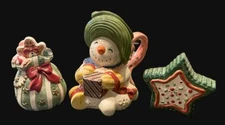 Fitz & Floyd Christmas Salt & Pepper Shakers & Cream Pitcher