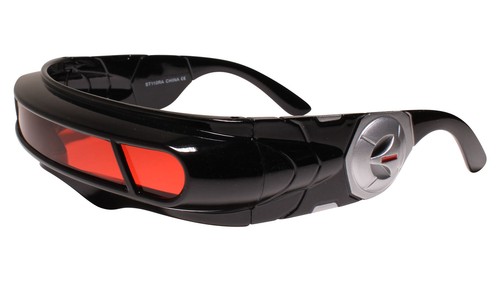 Black W/ Red Lens Costume Cosplay X-Men Cyclops Wrap Visor Sun Glasses - Picture 2 of 4