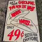 NOS 1966 Phillips 66 Gasoline White Hat Promo Sign - Vintage Original Gas