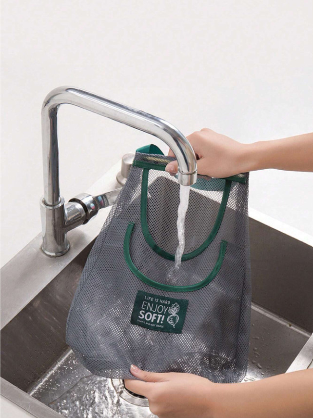1pc Double-Layer Mesh Hanging Bag - Reusable Storage for Fruits & Vegetables-NEW