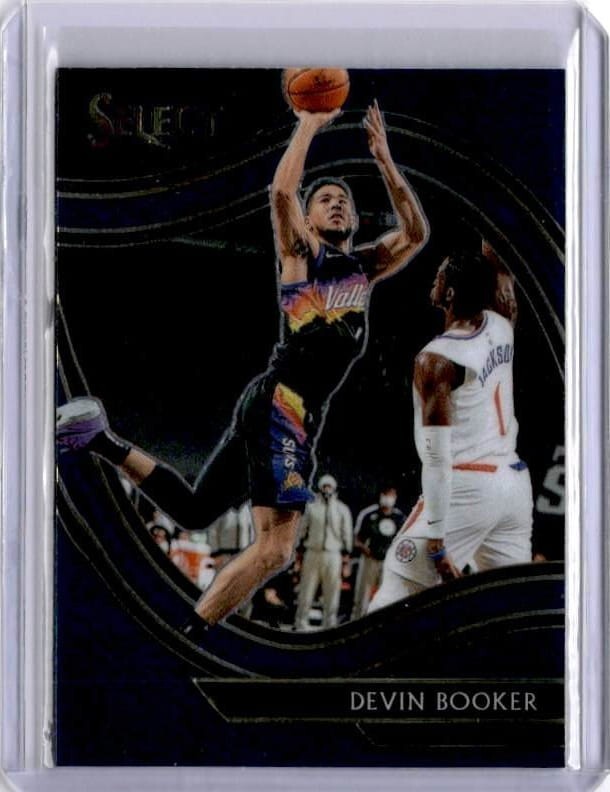Devin Booker 2020-21 Panini Select Basketball BLUE COURTSIDE #229 Suns