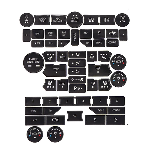 Fits SAAB 3 Gen 9-5NG 9-4X Button Repair Decal Set Climate Control Radio Stereo - Picture 3 of 4