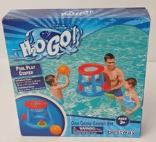 H2OGO! Pool Play Center Inflatable Water Floating Basketball Ring Toss Set - New