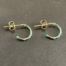 Gorjana 18K Gold Plated Capri Huggies Turquoise 245-004-67-G