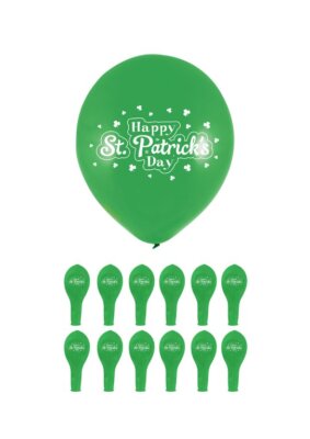 12 grüne St. Patrick's Day Latexballons - Helium Luft Party Dekoration Paddys