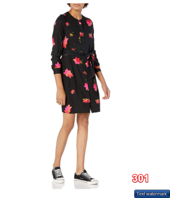 Amazon Essentials Women's Long-Sleeve Banded Collar Shirt Dress