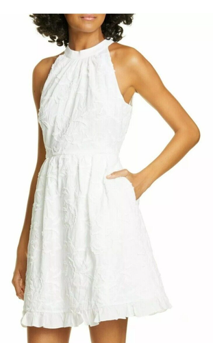 Abito smanicato Tedbaker bianco ricamo floreale scollo a V taglia 2 macchie - Foto 3 di 14
