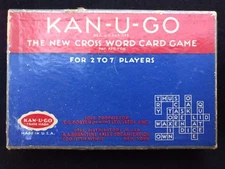 Crossword Puzzle Card Game KAN-U-GO in Original Box Vintage Travel Size