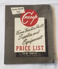 VINTAGE 1948 B.T. Crump Tractor Part Implement Tractor Price List Farm Equipment