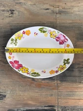 7" x 9" oval premium plastic melamine deep plate flower V236 (6-piece set)