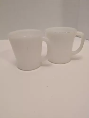 Set Of 2 Vintage Fire King White Mugs