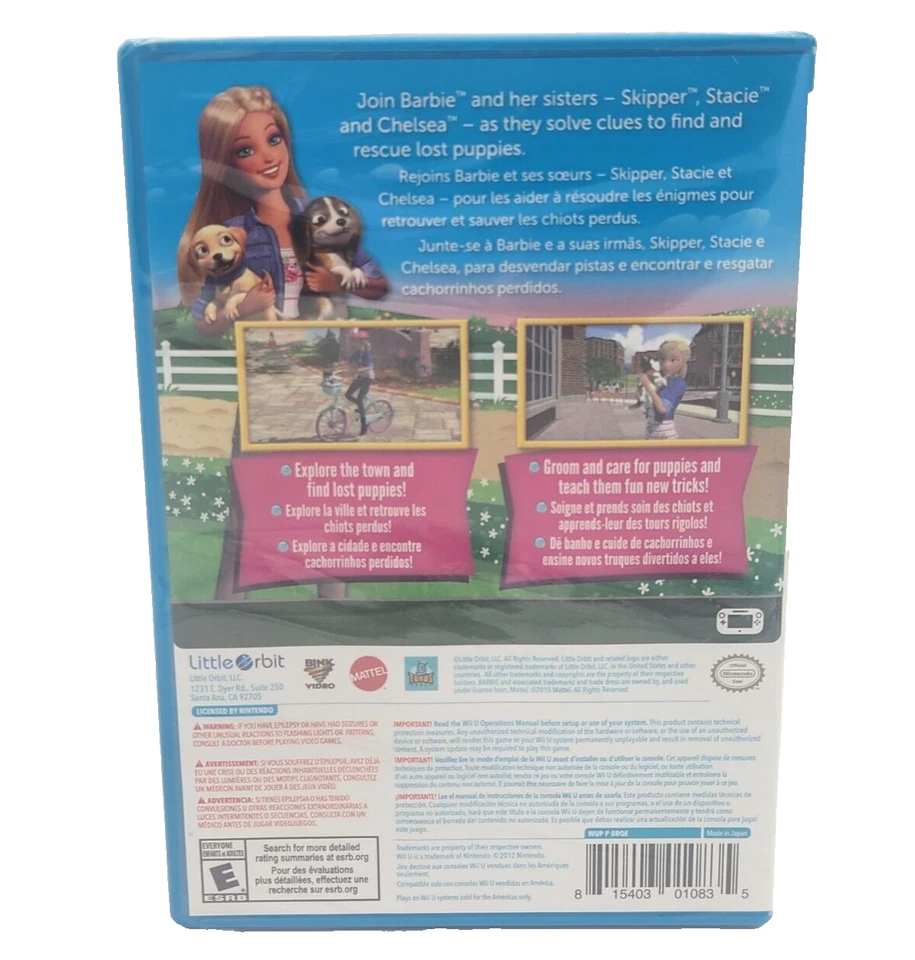 Barbie & Her Sisters Puppy Rescue (Nintendo Wii U, 2015) New Sealed US Ver. - Image 2 of 4
