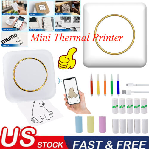 Portable Mini Thermal Printer Pocket Photo Printer Wireless Bluetooth Printing