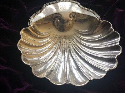 Large Scallop Dish, Silver on Copper, English Hallmarks, by William Adams