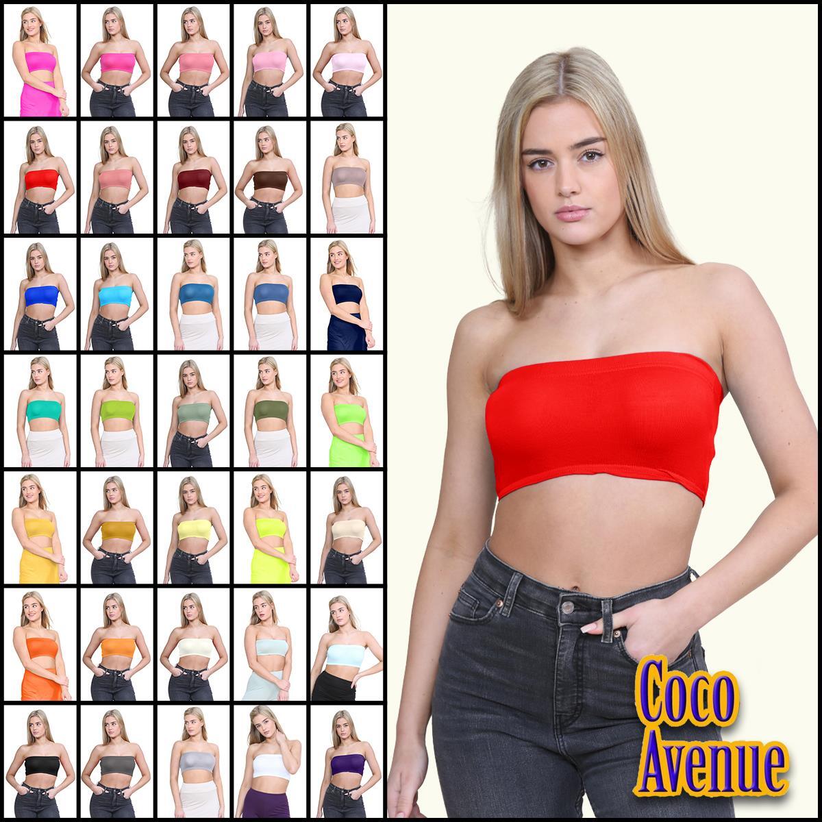 Ladies Strapless Bra Crop Top Plain Boob Tube Elastic Bandeau