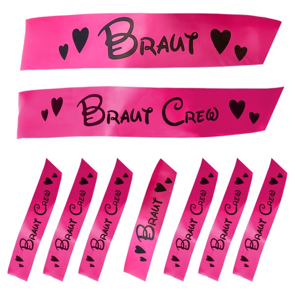 Braut + Braut Crew SchäRpe Hochzeit Junggesellinnenabschied Jga Pink-image
