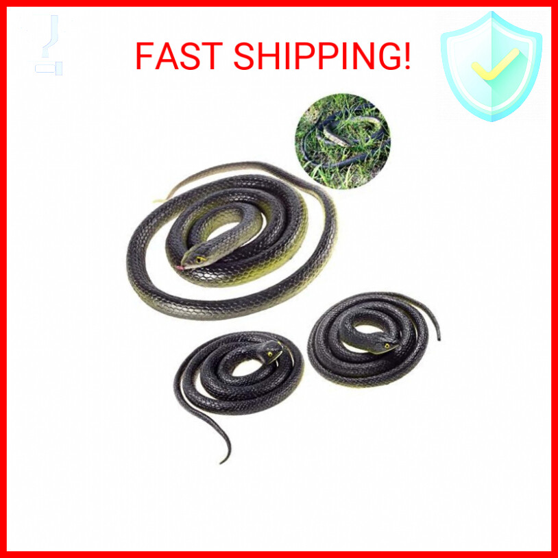 Realistic 50-Inch Rubber Fake Snake Toy - Garden Prank Prop Or Decorative Mamba For Pranks & Fun