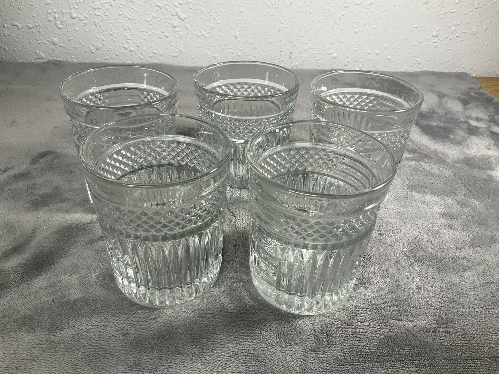 (5) Libbey Radiant Double Old Fashioned 12oz Rocks Tumbler Glasses 4 1/