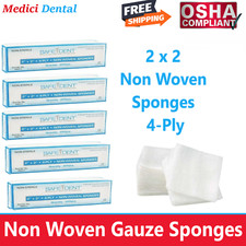 1000 Pack - 2x2 Non Woven Gauze Sponges 4-Ply, Non-Sterile Cotton Dental Medical