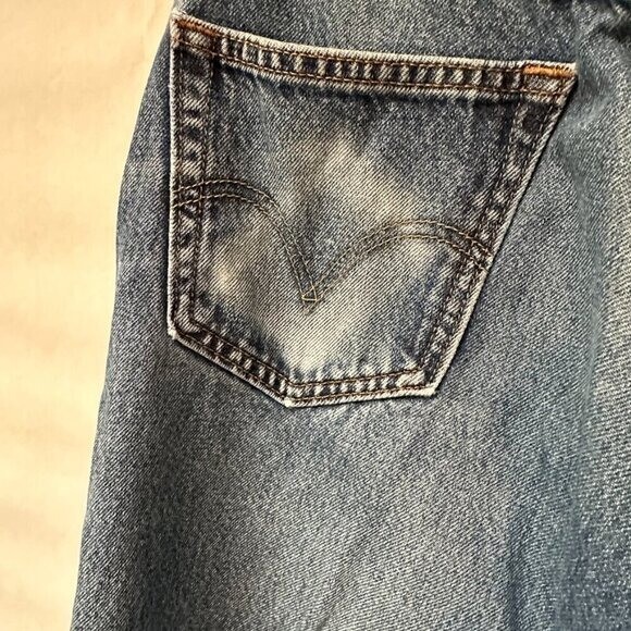 Levi's 505 Jeans Dark Blue Denim Waist 36" x 29"  Unisex Straight Vintage thumbnail 6