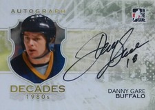 10-11 itg game decades 1980s base danny gare buffalo sabres autograph auto