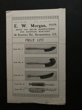 Vintage EW Morgan brush & broom Bermondsey advertising pamphlet