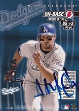 ALEX CORA SIGNED AUTO'D 2001 MLB SHOWDOWN CARD #218 LOS ANGELES DODGERS