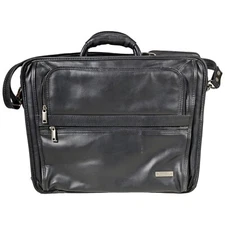American Leathersmith Black Leather Briefcase Soft PC Laptop Satchel Strap