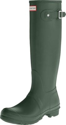 HUNTER WOMEN'S ORIGINAL TALL RAIN BOOTS - SIZE: MEN 10 (EU M42) - GREEN