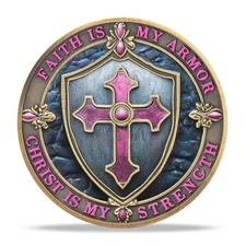 Christian Challenge Coin-Psalm 46:1 Verse -Faith Is My Armor-Religious Token