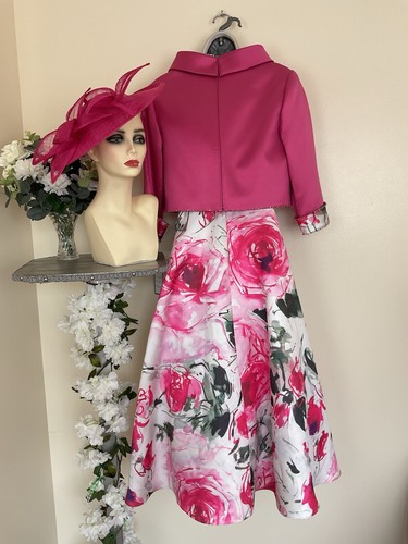Veni Infantino BNWT Size 14 Candy Pink 50" Tea Length Dress Jacket Hatinator - Picture 13 of 16