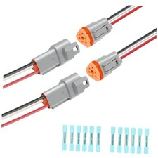 2 Kit Deutsch DT 3 pin Grey Male Female Wiring Harness Deutsch 2Set Grey 3Pin