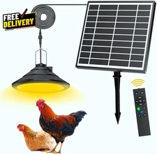 Solar Chicken Coop Light with Timer Dual Color Dimmable LED IP66 Waterproof