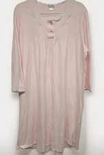 Vintage 100 Cotton Granny Cottagecore Nightgown Pink Kay Anna Womens XL