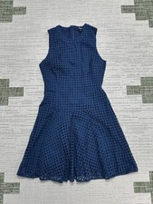 Madewell Dress Womens 0 Blue Lace Cotton Blend Blouson 