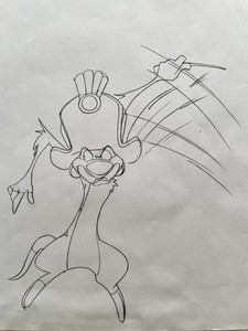 Disney’s Timon & Pumbaa Animation Original Production Cel Sketch Art Timon