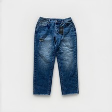 Nwt Flamingals Women Blue Jeans Size Medium Measure 30x25 Crop A62-458