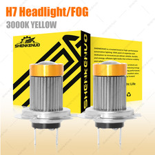 For Hyundai 3000k Golden Yellow H7 Led Headlight High Beam Replacement Bulbs 2x