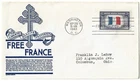 1943 FDC, FRANCE , OVERRUN COUNTRIES