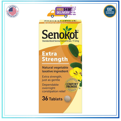 Senokot Extra Strength Senna Laxative Tablets 36 Count Adult Constipation Relief
